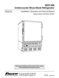REF-BB Series Undercounter Blood Bank Refrigerator serial numbers C45184 to D27207