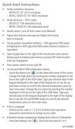 Quick Start Instructions Upright Refrigerators and Freezers