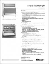 Single door upright ice storage bins with SmartGATE ice shield