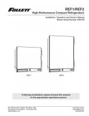 REF1 and REF2 High Performance Countertop Refrigerators for units before serial number H55799