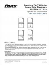 Symphony Plus 12 Series Ice and Water Dispensers 230 V 50 Hz, 220 V 60 Hz after serial number L90815