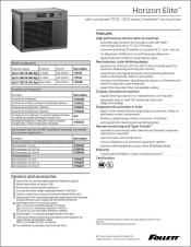 Specification sheet for Horizon Elite ice machines C1010, C1410 self-contained